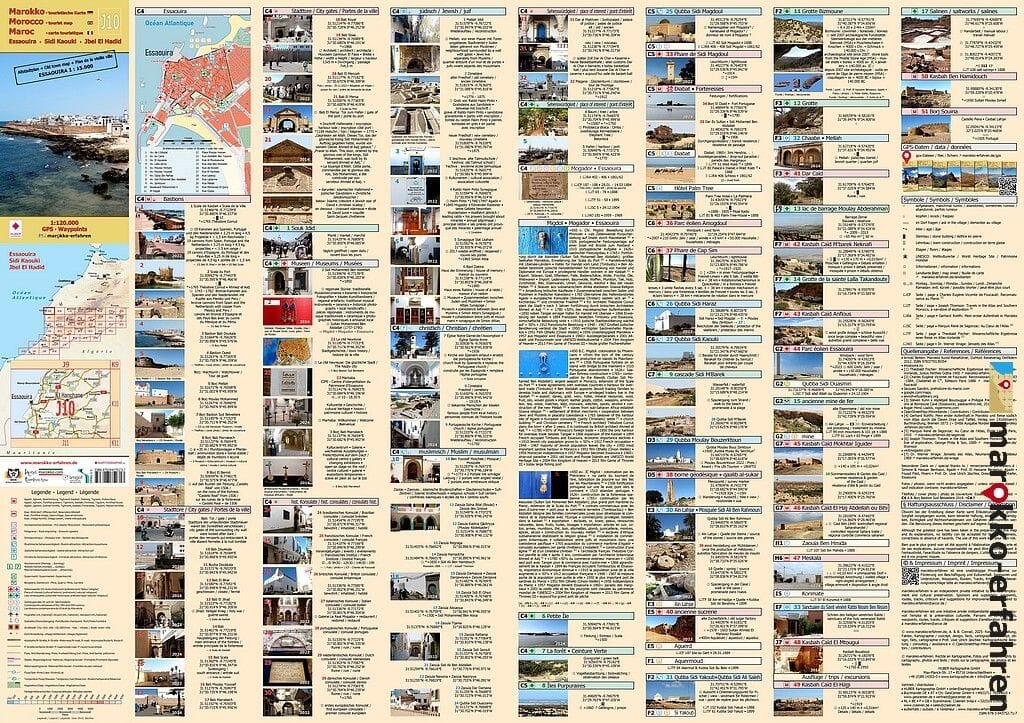 Carte touristique J10 - Essaouira, Sidi-Kaouki, Jbel-El-Hadid (Maroc) | Huber carte routière Huber