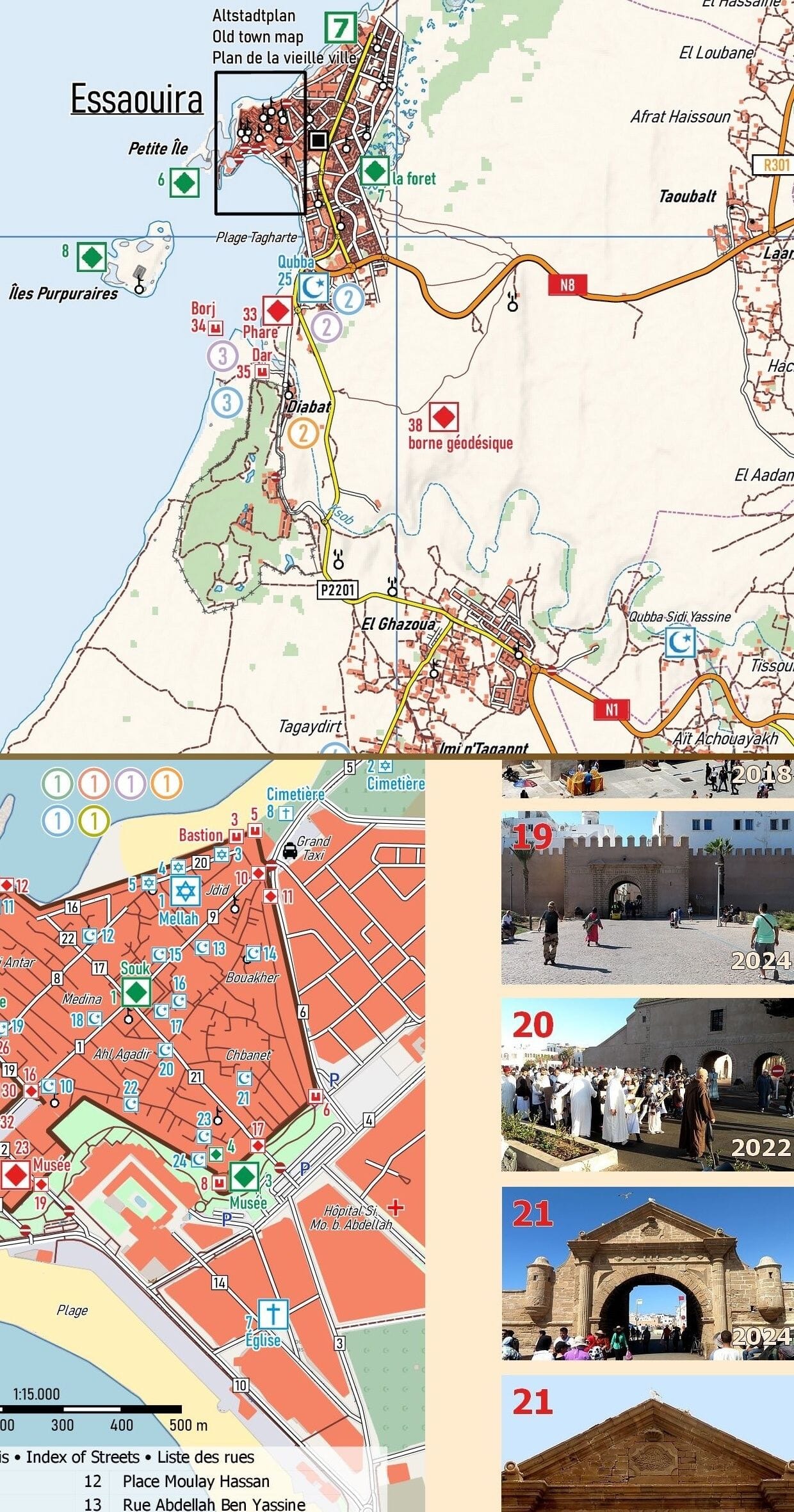Carte touristique J10 - Essaouira, Sidi-Kaouki, Jbel-El-Hadid (Maroc) | Huber carte routière Huber