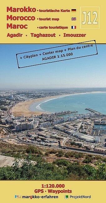 Carte touristique J12- Agadir, Taghazout, Imouzzer (Maroc) | Huber carte routière Huber