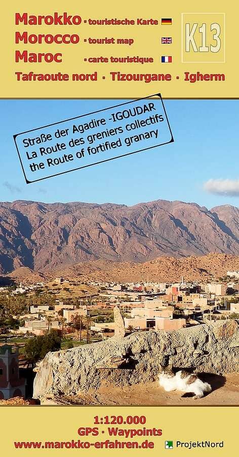 Carte touristique K13 - Tafraoute nord, Tizourgane, Igher (Maroc) | Huber carte routière Huber