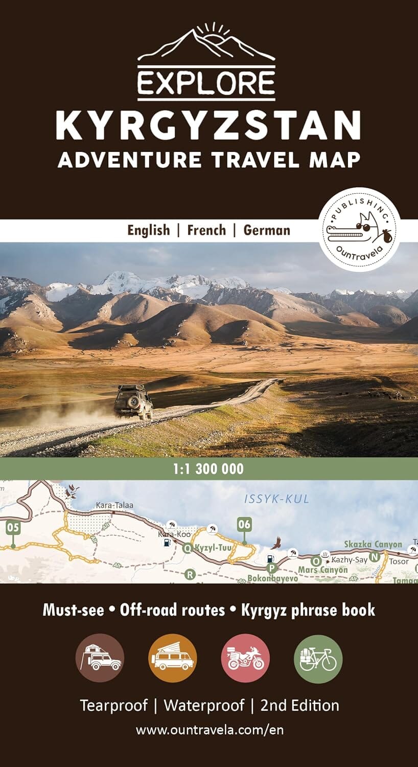 Carte touristique - Kirghizistan | OunTravela carte routière OunTravela