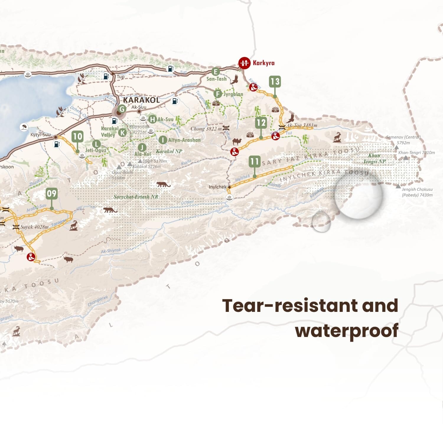 Carte touristique - Kirghizistan | OunTravela carte routière OunTravela