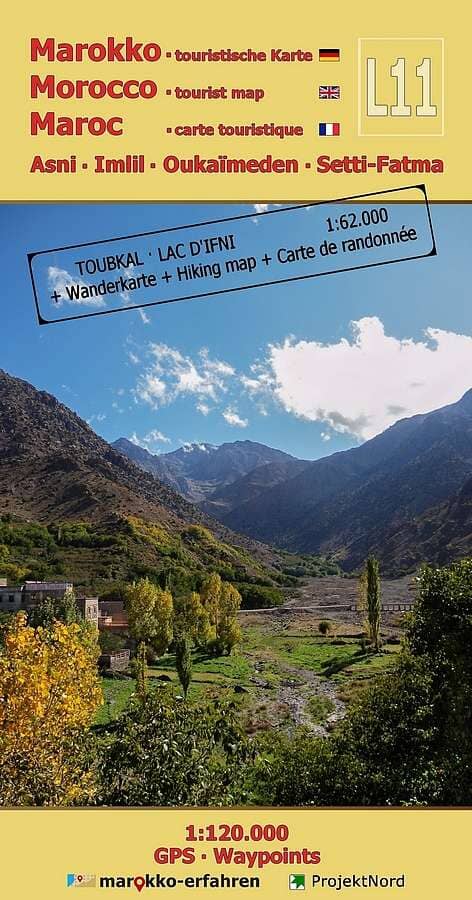 Carte touristique L11 - Asni, Imlil, Oukaïmeden, Setti-Fatma (Maroc) | Huber carte routière Huber