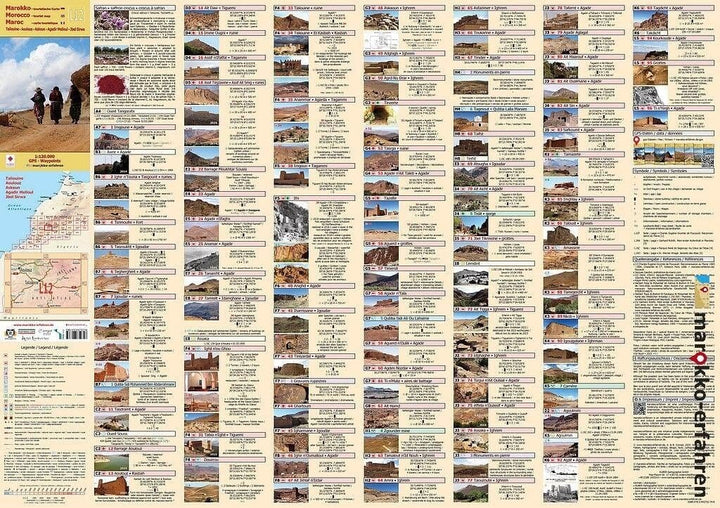 Carte touristique L12 - Taliouine, Aoulouz, Askoun, Agadir Melloul, Jbel Sirwa (Maroc) | Huber carte routière Huber