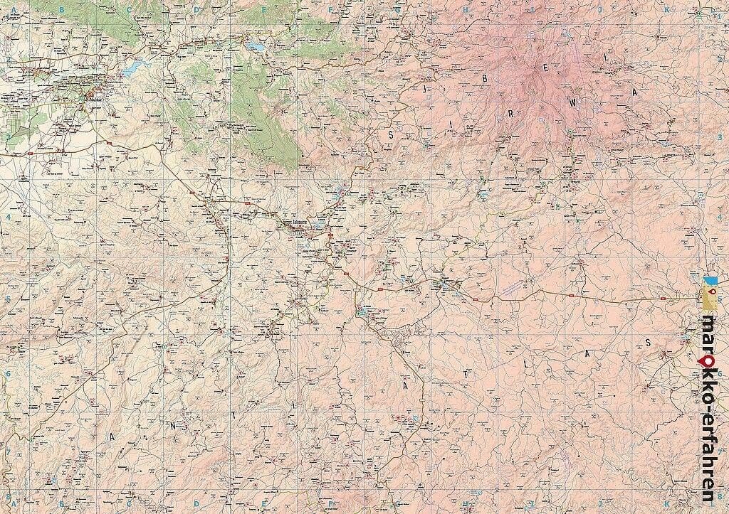Carte touristique L12 - Taliouine, Aoulouz, Askoun, Agadir Melloul, Jbel Sirwa (Maroc) | Huber carte routière Huber