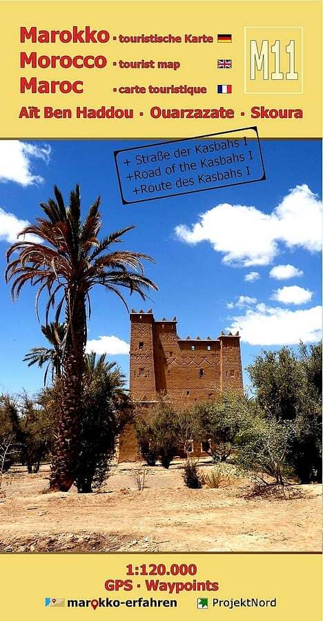 Carte touristique M11 - Aït Ben Haddou, Ouarzazate, Skoura + Route des Kasbahs (Maroc) | Huber carte routière Huber
