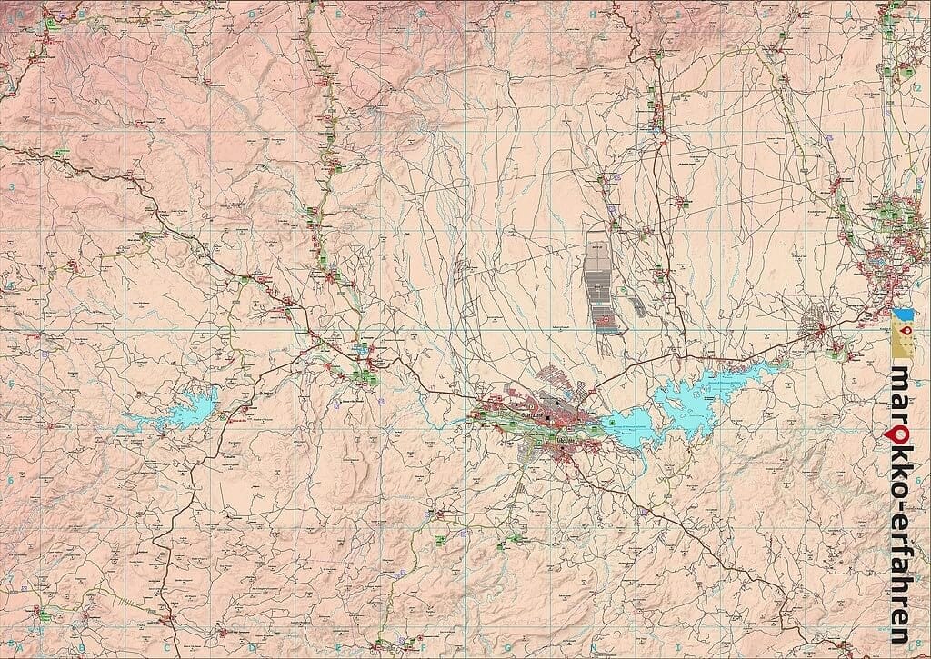 Carte touristique M11 - Aït Ben Haddou, Ouarzazate, Skoura + Route des Kasbahs (Maroc) | Huber carte routière Huber