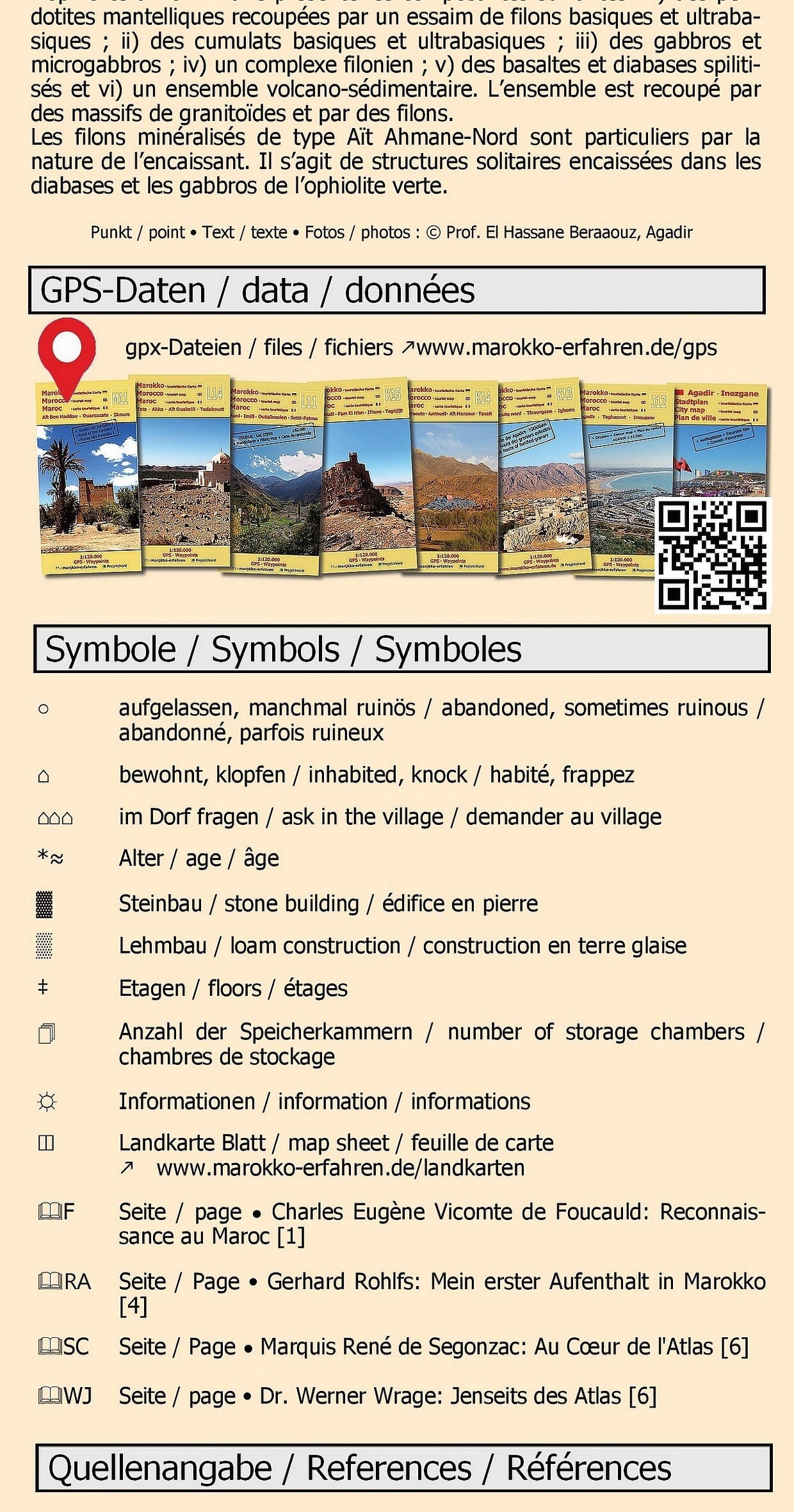 Carte touristique M12 - Taznakht, Anzal, Aït Saoun, Alloughoum, Jbel Sirwa est (Maroc) | Huber carte routière Huber