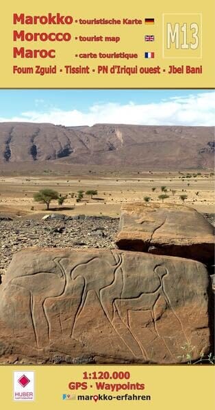 Carte touristique M13 - Foum Zguid, Tissint, PN d'Iriqui ouest, Jbel Bani (Maroc) | Huber carte routière Huber