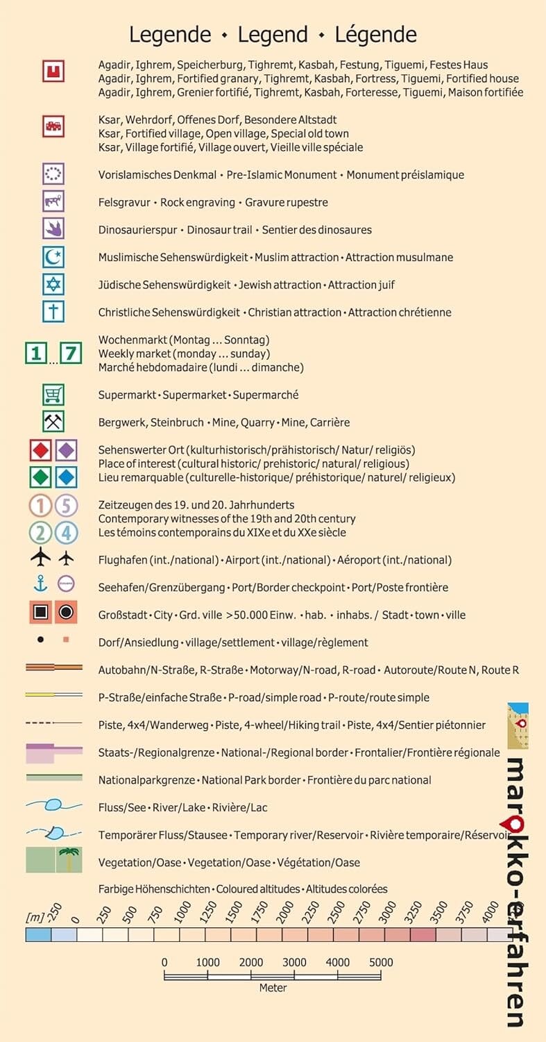 Carte touristique N10 - Aït Bouguemez, MSemrir, Boumalne Dadès, Kelaa MGouna (Maroc) | Huber carte routière Huber