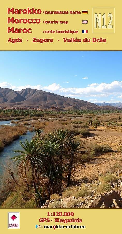 Carte touristique N12 - Agdz, Zagora, Vallée du Drâa (Maroc) | Huber carte pliée Huber 