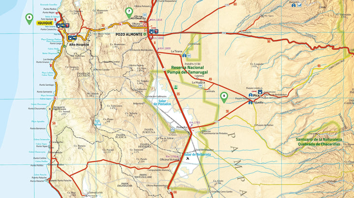 Carte touristique n° 1 - Parc national de Lauca et monument naturel du Salar de Surire (Chili) | COPEC carte routière COPEC 