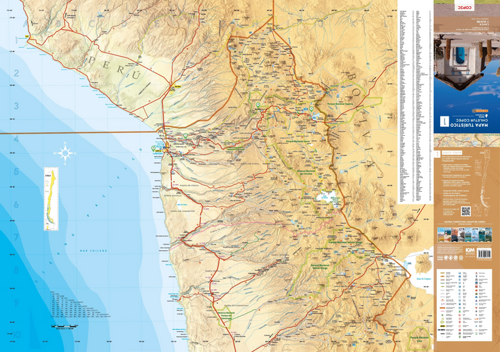 Carte touristique n° 1 - Parc national de Lauca et monument naturel du Salar de Surire (Chili) | COPEC carte routière COPEC 