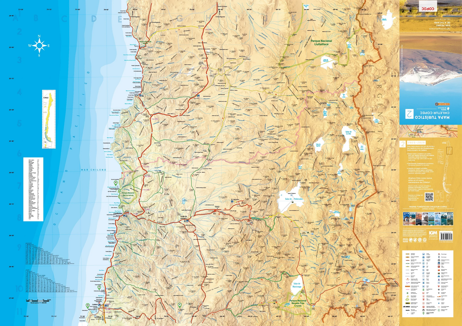 Carte touristique n° 2 - San Pedro de Atacama (Chili) | COPEC carte routière COPEC 