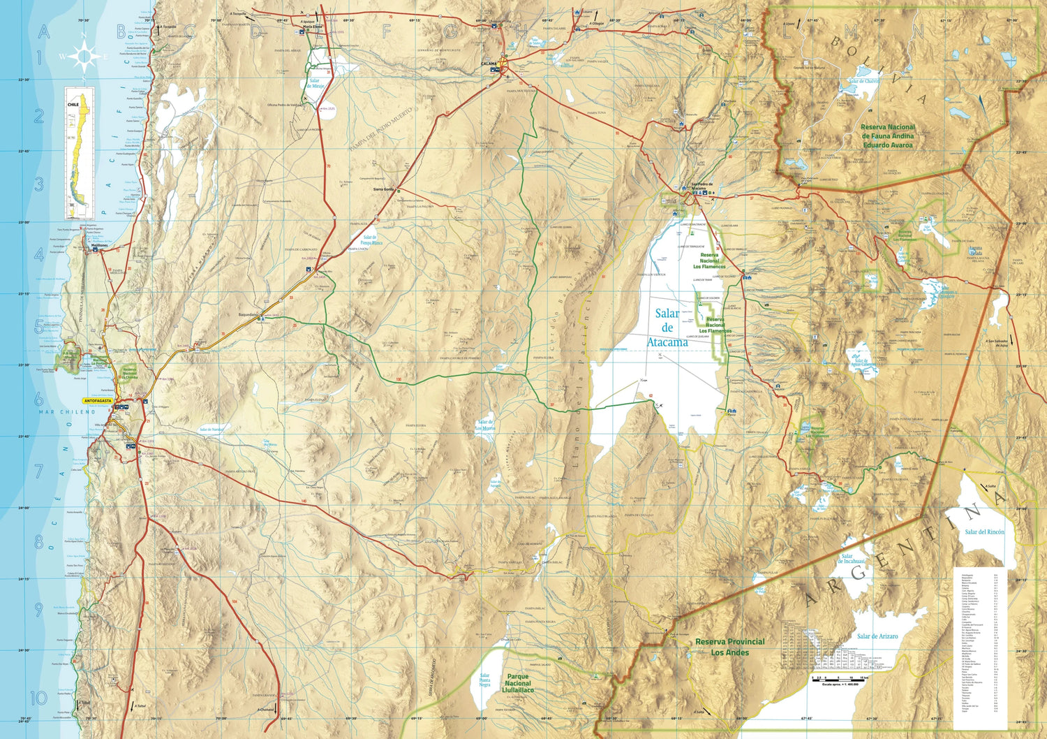 Carte touristique n° 2 - San Pedro de Atacama (Chili) | COPEC carte routière COPEC 