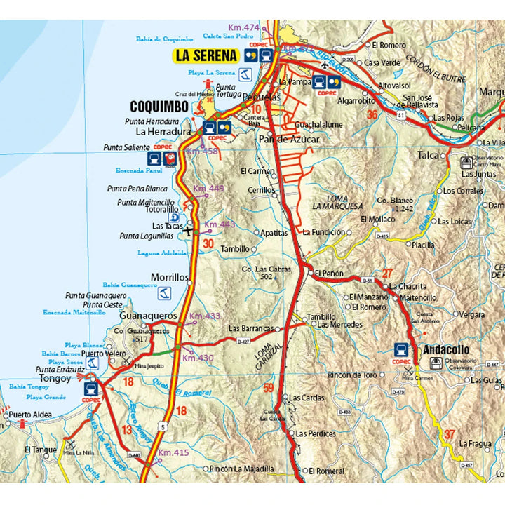 Carte touristique n° 3 - Copiapo, Elqui (Chili) | COPEC carte routière COPEC 
