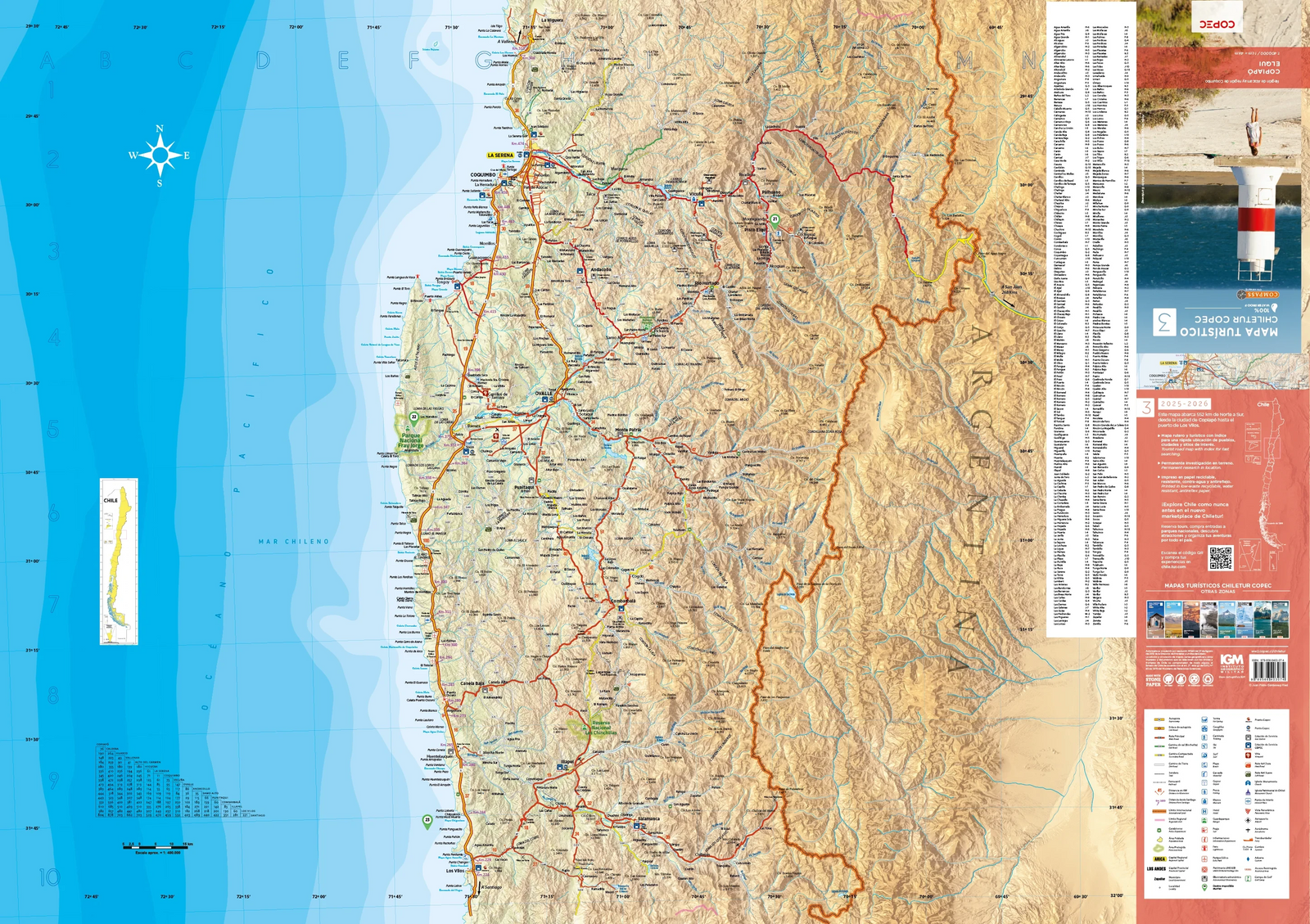 Carte touristique n° 3 - Copiapo, Elqui (Chili) | COPEC carte routière COPEC 
