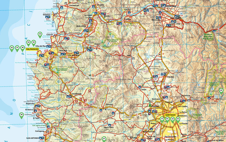 Carte touristique n° 4 - Zona Central (Chili) | COPEC carte routière COPEC 
