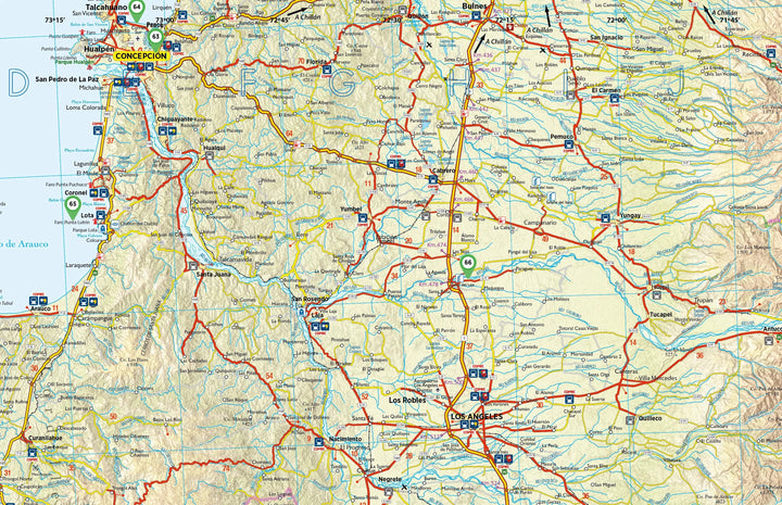 Carte touristique n° 5 - Maule y Bio Bio (Chili) | COPEC carte routière COPEC 
