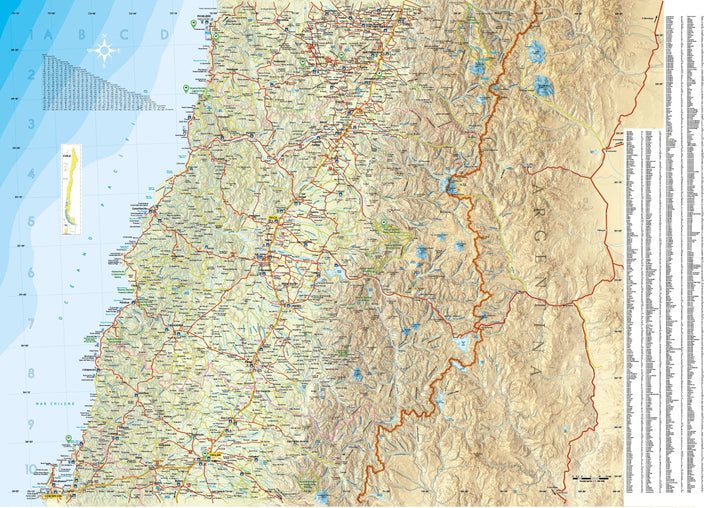 Carte touristique n° 5 - Maule y Bio Bio (Chili) | COPEC carte routière COPEC 