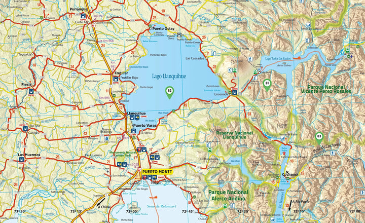 Carte touristique n° 6 - Villarrica, Llanquihue et Chiloé (Chili) | COPEC carte routière COPEC 