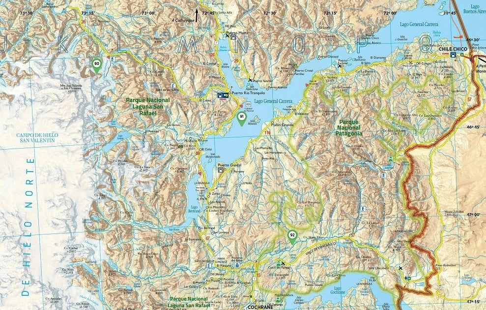 Carte touristique n° 7 - Carretera Austral (Chili) | COPEC carte routière COPEC 