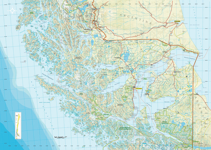 Carte touristique n° 8 - Campos de Hielo y Torres del Paine (Chili) | COPEC carte routière COPEC 