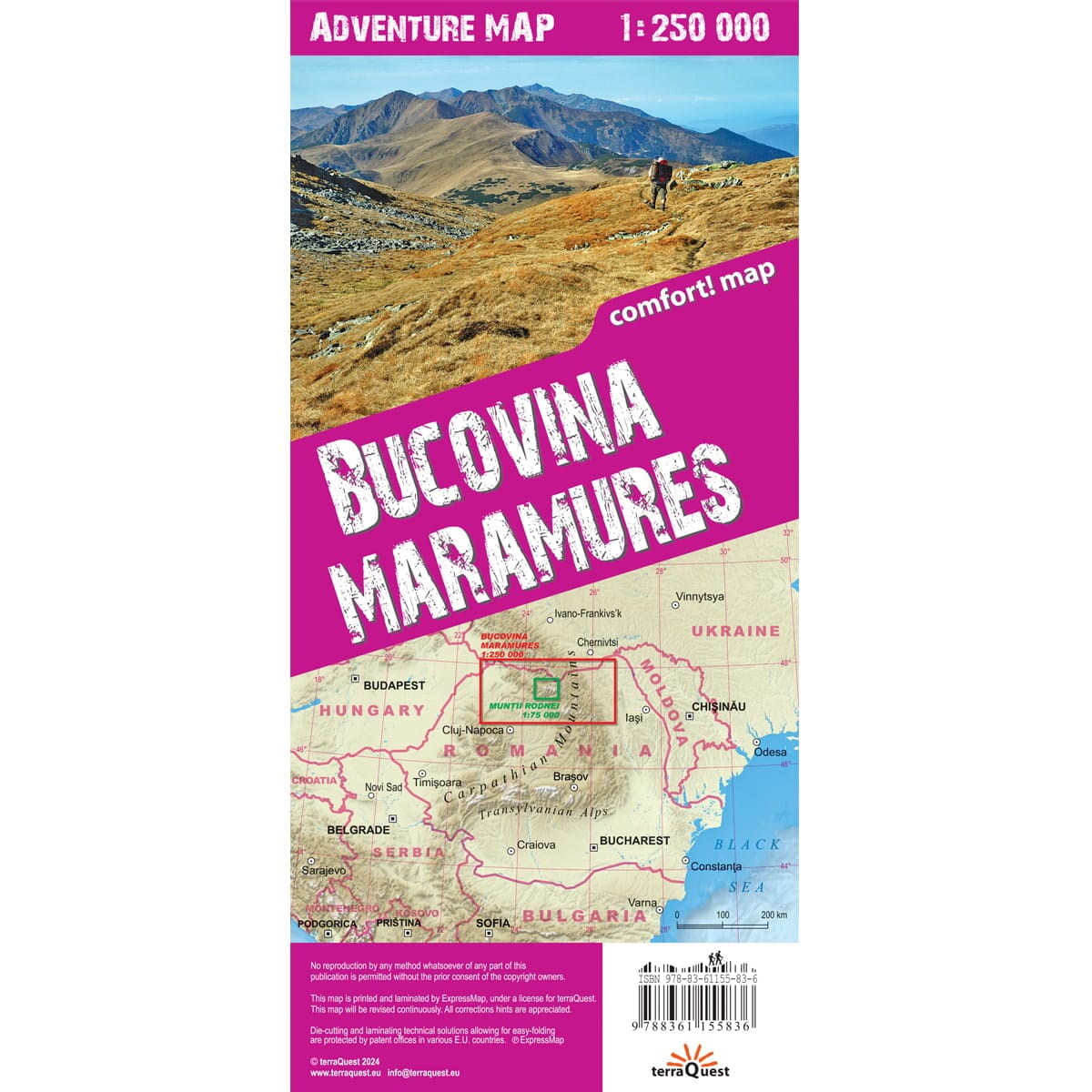 Carte touristique plastifiée - Bucovina, Maramures (Roumanie) | TerraQuest carte routière Terra Quest