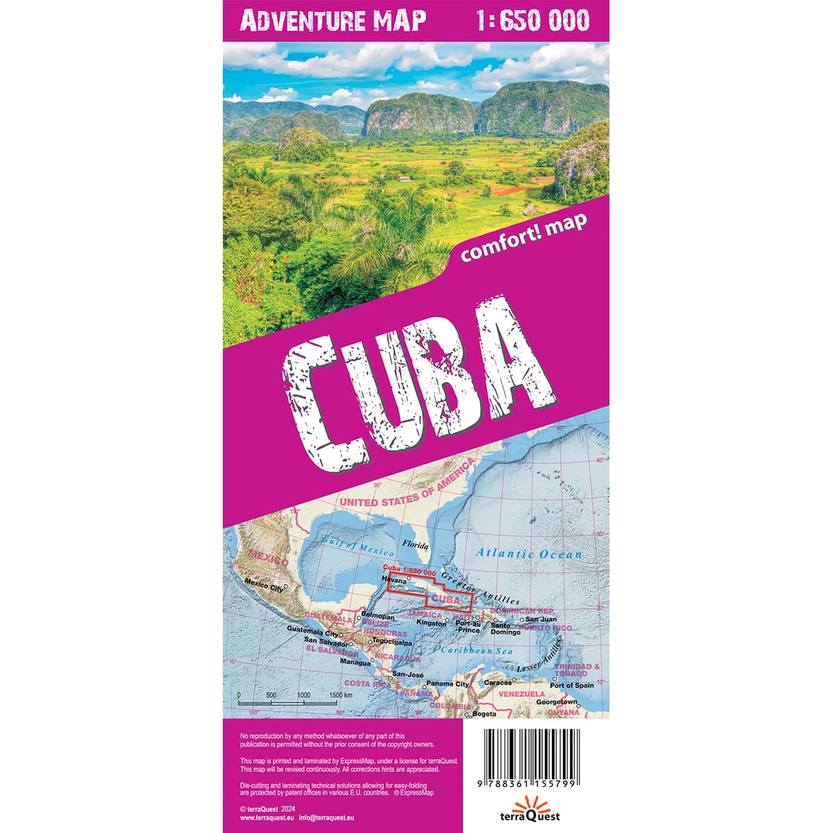 Carte touristique plastifiée - Cuba | TerraQuest carte routière Terra Quest