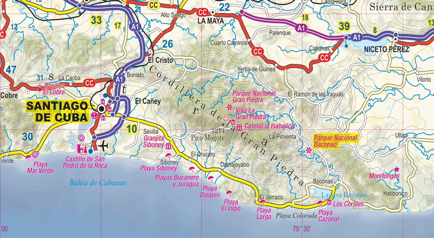 Carte touristique plastifiée - Cuba | TerraQuest carte routière Terra Quest
