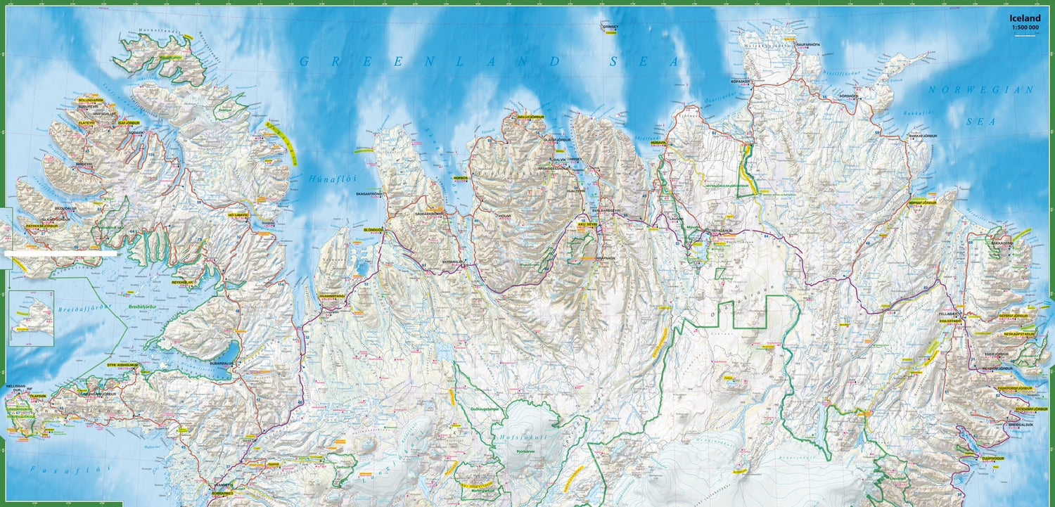 Carte touristique plastifiée - Islande | TerraQuest carte routière Terra Quest 
