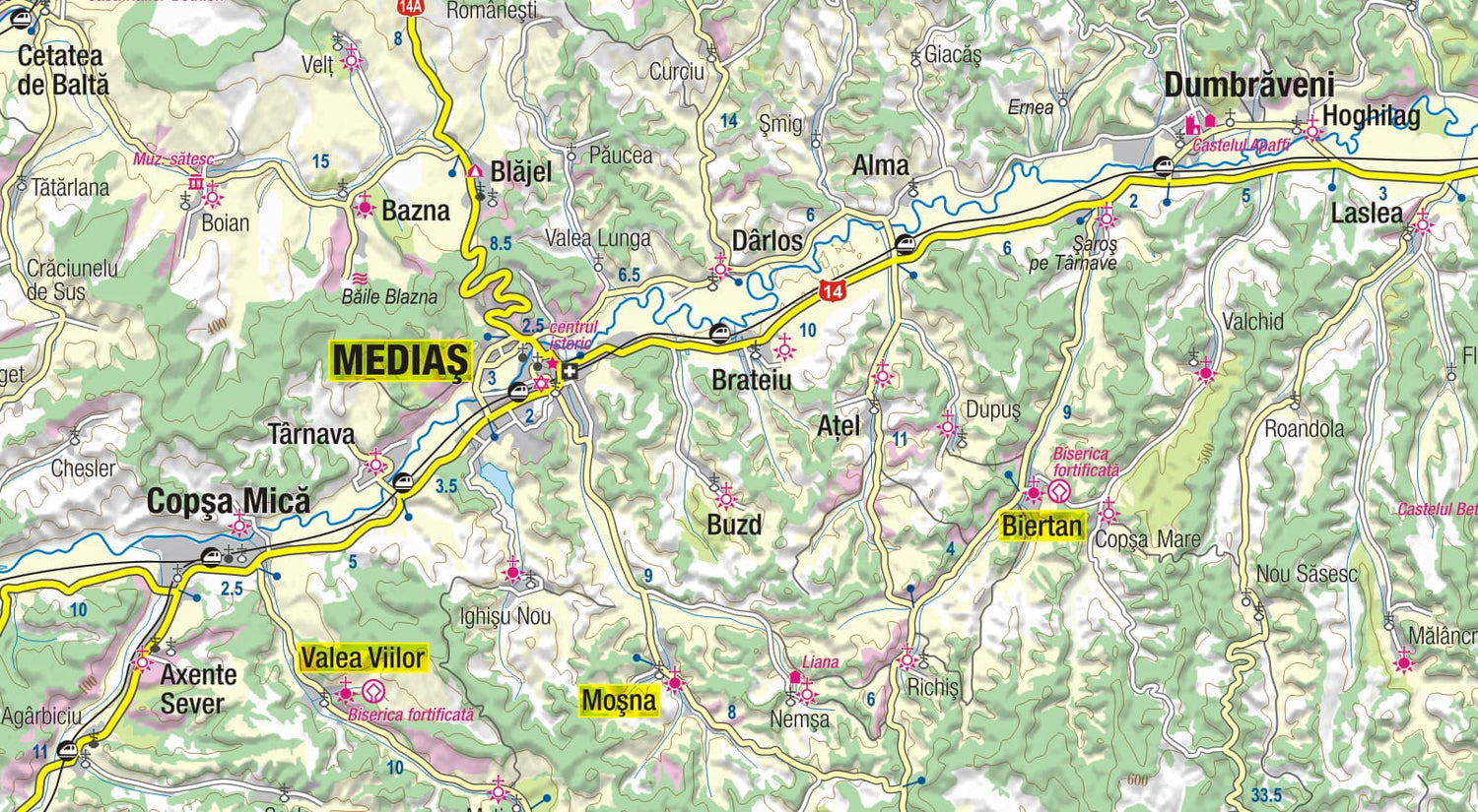 Carte touristique plastifiée - Transylvanie | TerraQuest carte routière Terra Quest