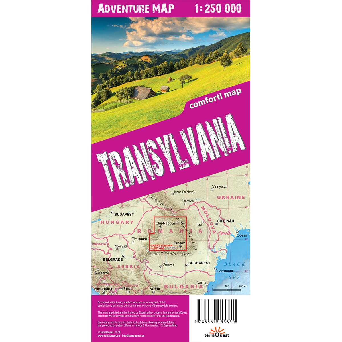 Carte touristique plastifiée - Transylvanie | TerraQuest carte routière Terra Quest