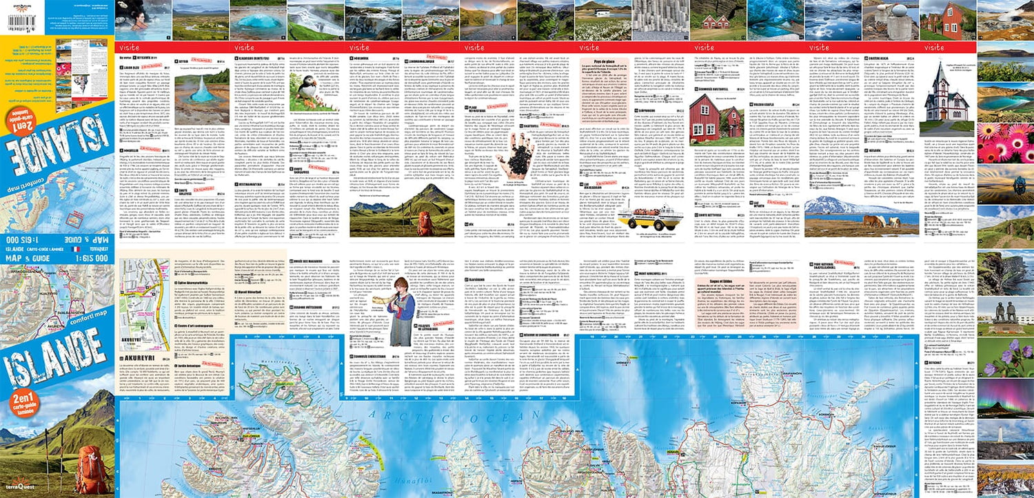 Carte touristique plastifiée XXL - Islande | TerraQuest carte routière Terra Quest