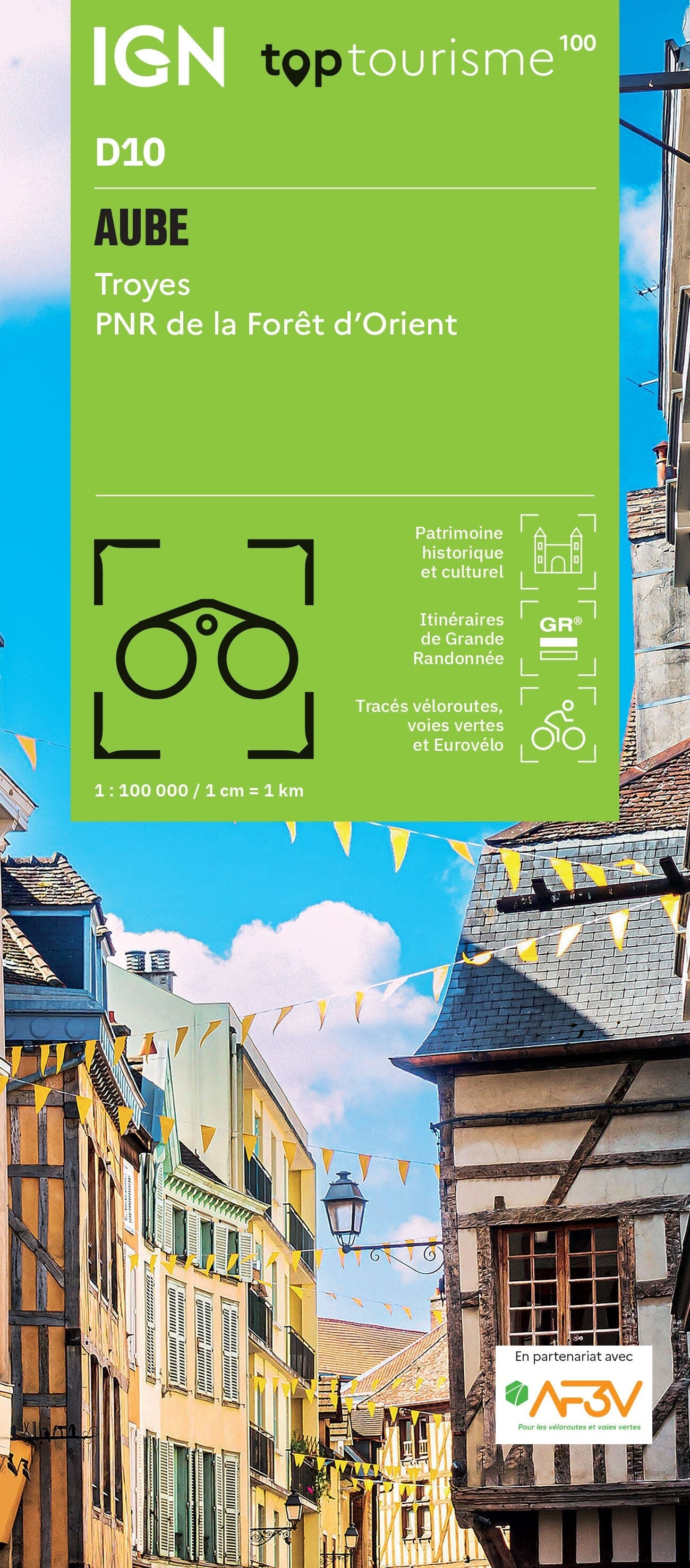 Carte touristique TOP 100 D10 - Aube : Troyes, Pnr de La Forêt D'Orient | IGN carte routière IGN Default Title