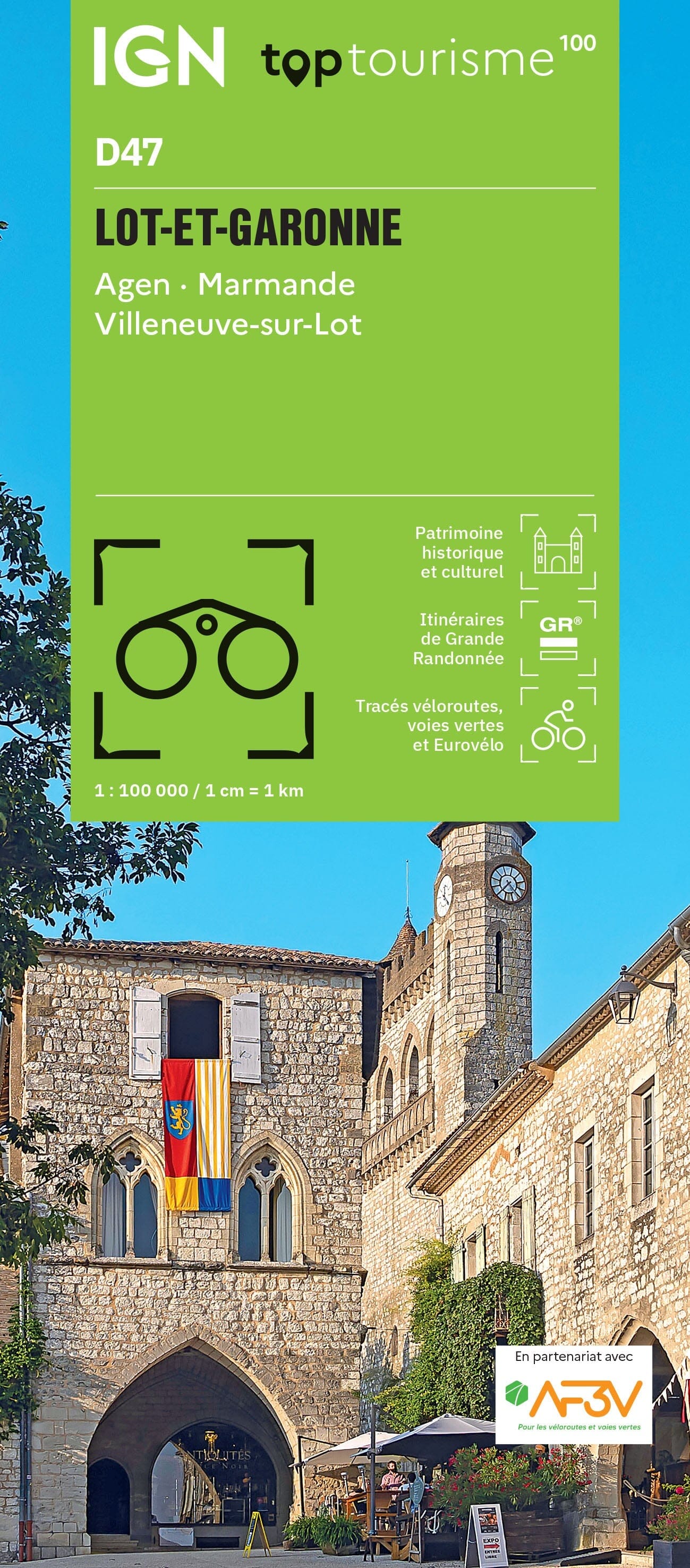 Carte touristique TOP 100 D47 - Lot-Et-Garonne : Agen, Marmande, Villeneuve Sur Lot | IGN carte routière IGN Default Title