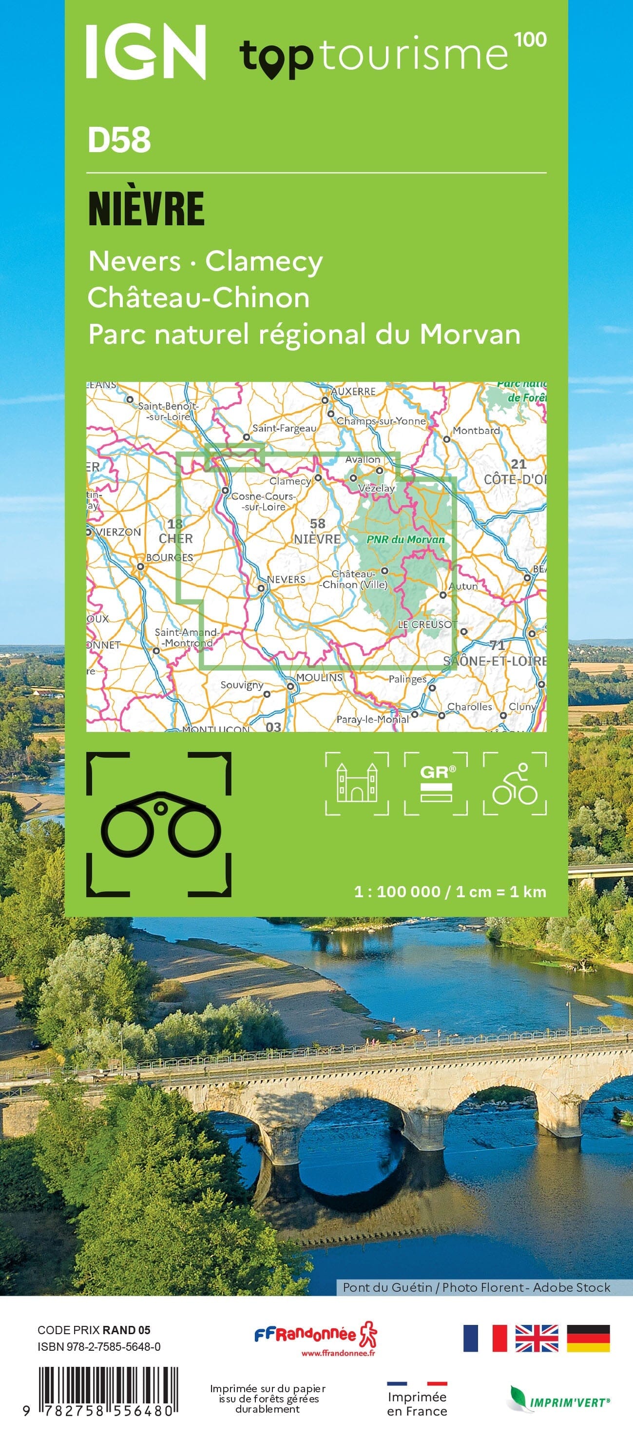 TOP 100 D58 Tourist Map Ni vre Nevers Clamecy Ch teau Chinon Mor TOP 100 D58 Tourist Map Ni vre Nevers Clamecy Ch teau Chinon Mor