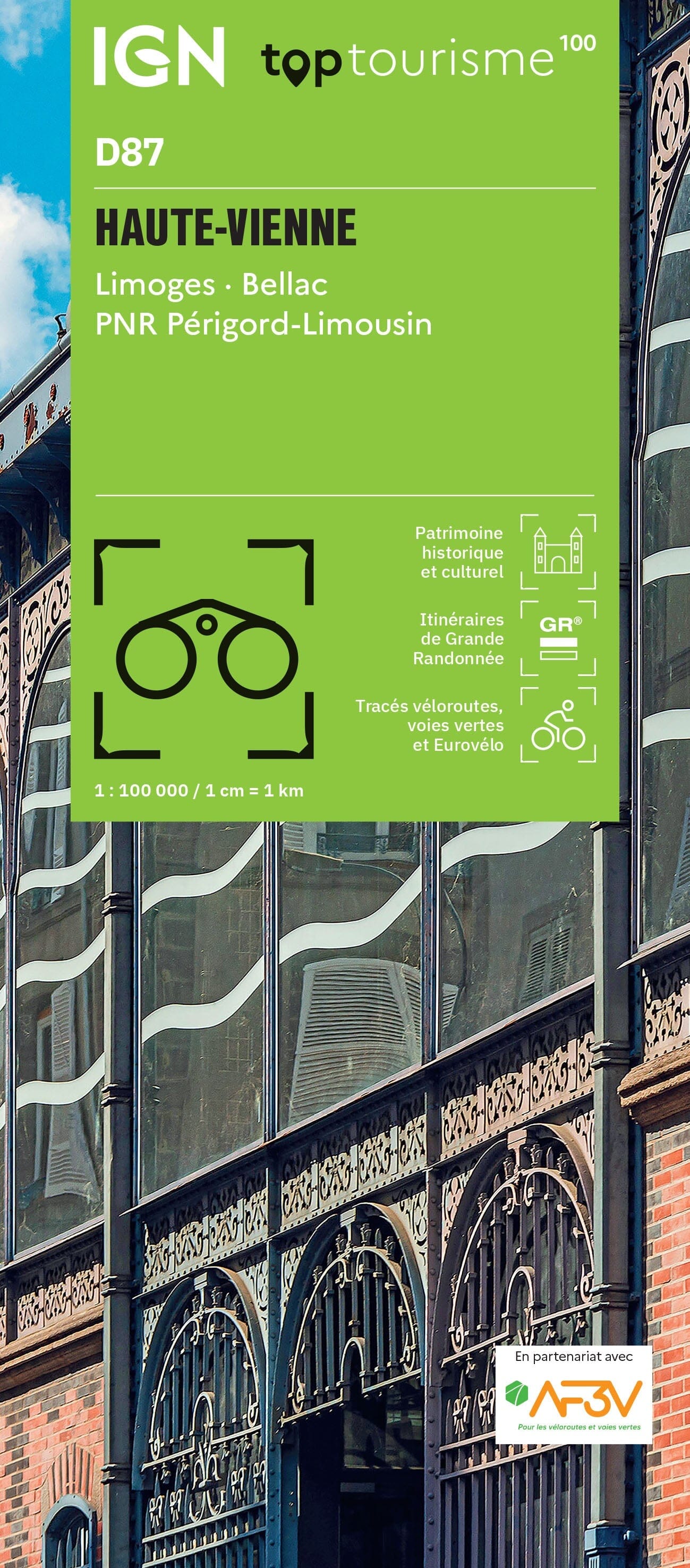 Carte touristique TOP 100 D87 - Haute-Vienne : Limoges, Bellac, Pnr Périgord-Limousin | IGN carte routière IGN Default Title