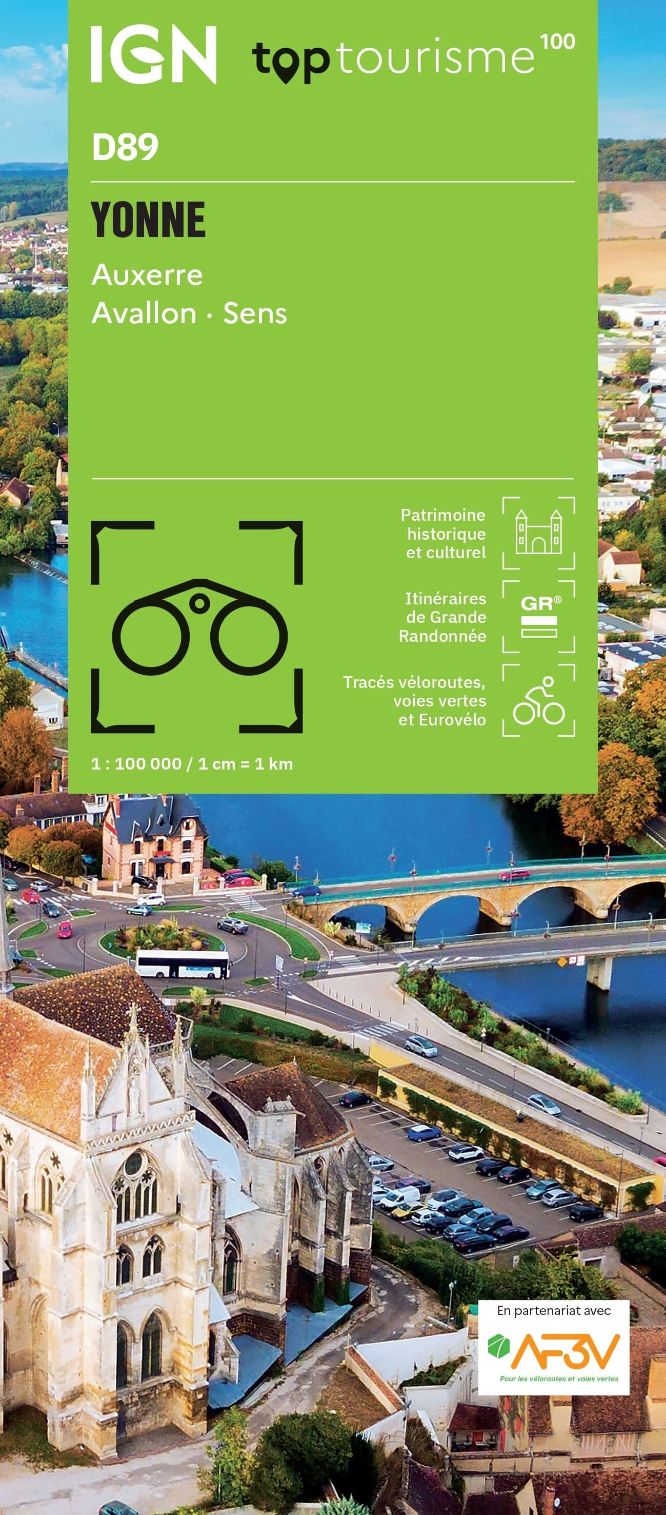 Carte touristique TOP 100 D89 - Yonne : Auxerre, Avallon, Sens | IGN carte routière IGN Default Title