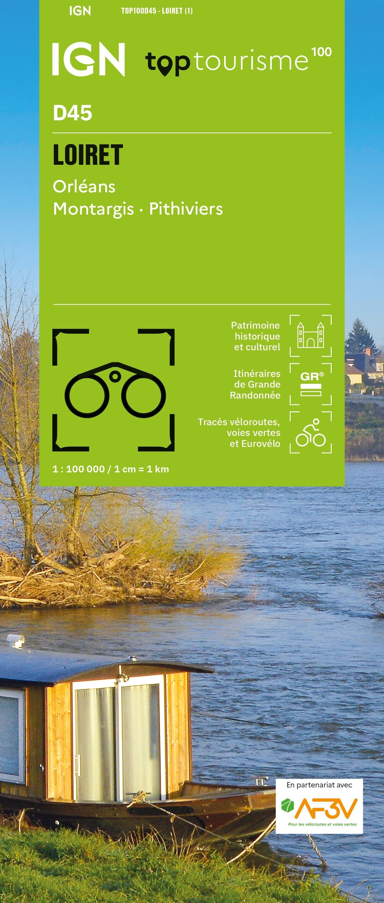 Carte touristique TOP100 D45 - Loiret : Orléans, Montargis, Pithiviers | IGN carte routière IGN Default Title