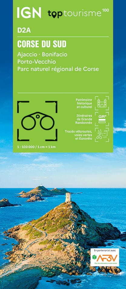 Carte touristique TOP 100 D2A - Corse-du-Sud : Ajaccio, Bonifacio, Por ...