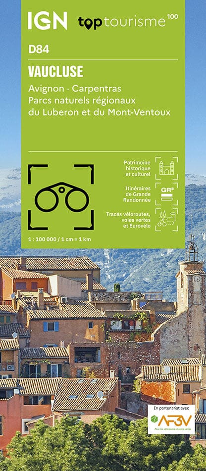 Carte touristique TOP 100 D84 - Vaucluse : Avignon, Carpentras, PNR Luberon et Mont-Ventoux | IGN carte routière IGN Default Title