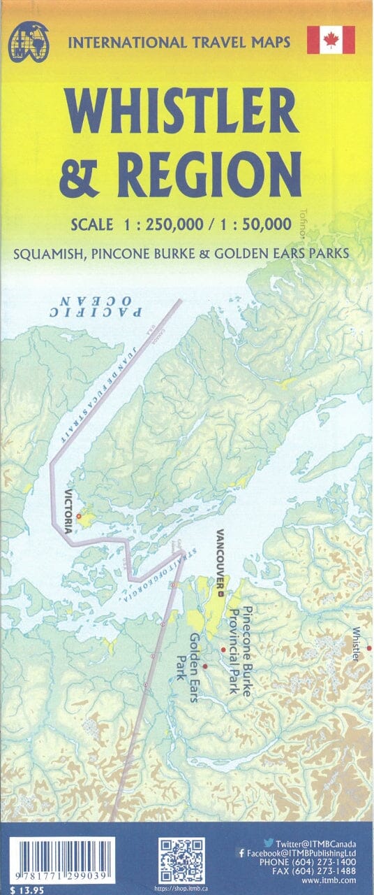 Carte de voyage - Whistler & région (Colombie Britannique) | ITM carte routière ITM