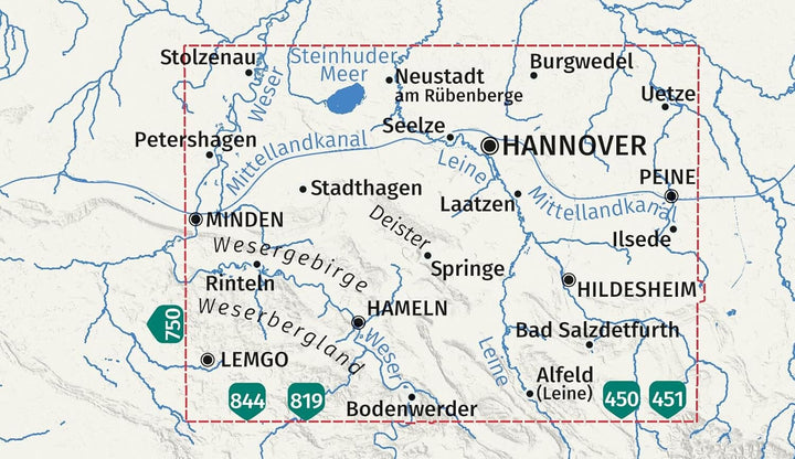 Cartes de randonnée n° 848 - Hanovre & environs (Allemagne) | Kompass - 1:50 000 carte de randonnée Kompass