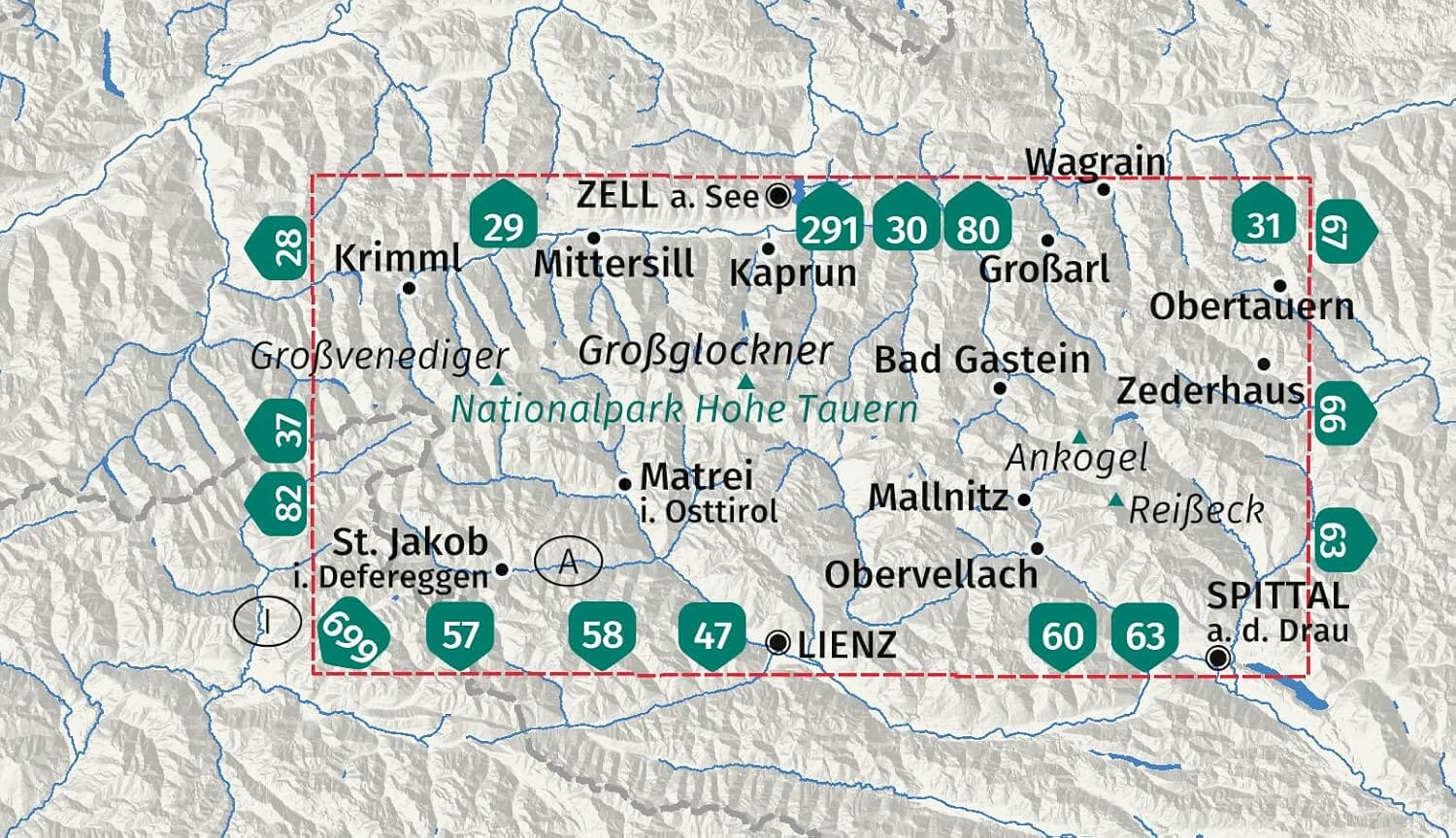 Cartes de randonnée - Parc national des Hohe Tauern (lot de 3) | Kompass - 1:50 000 carte de randonnée Kompass 