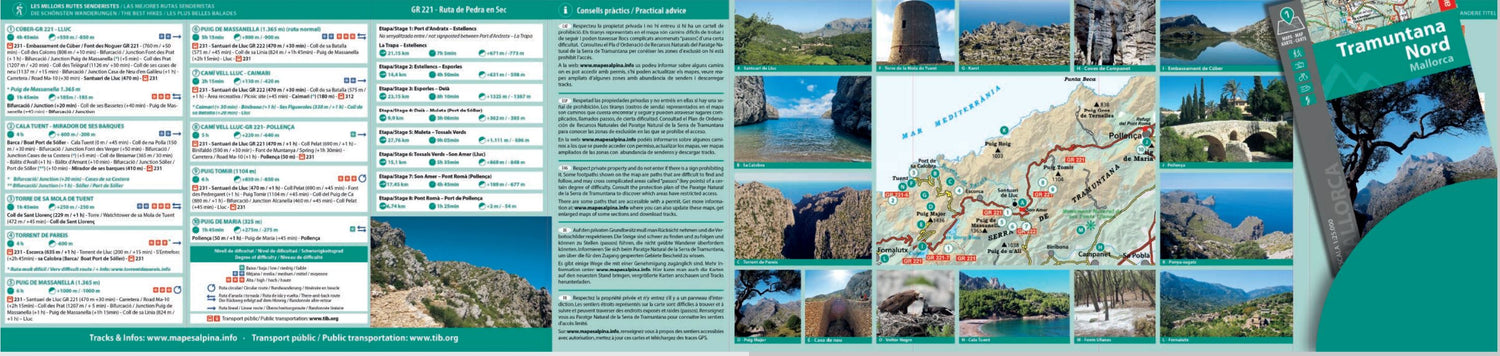 Cartes de randonnée - Tramuntana Nord (Majorque, Baléares) | Alpina carte de randonnée Editorial Alpina