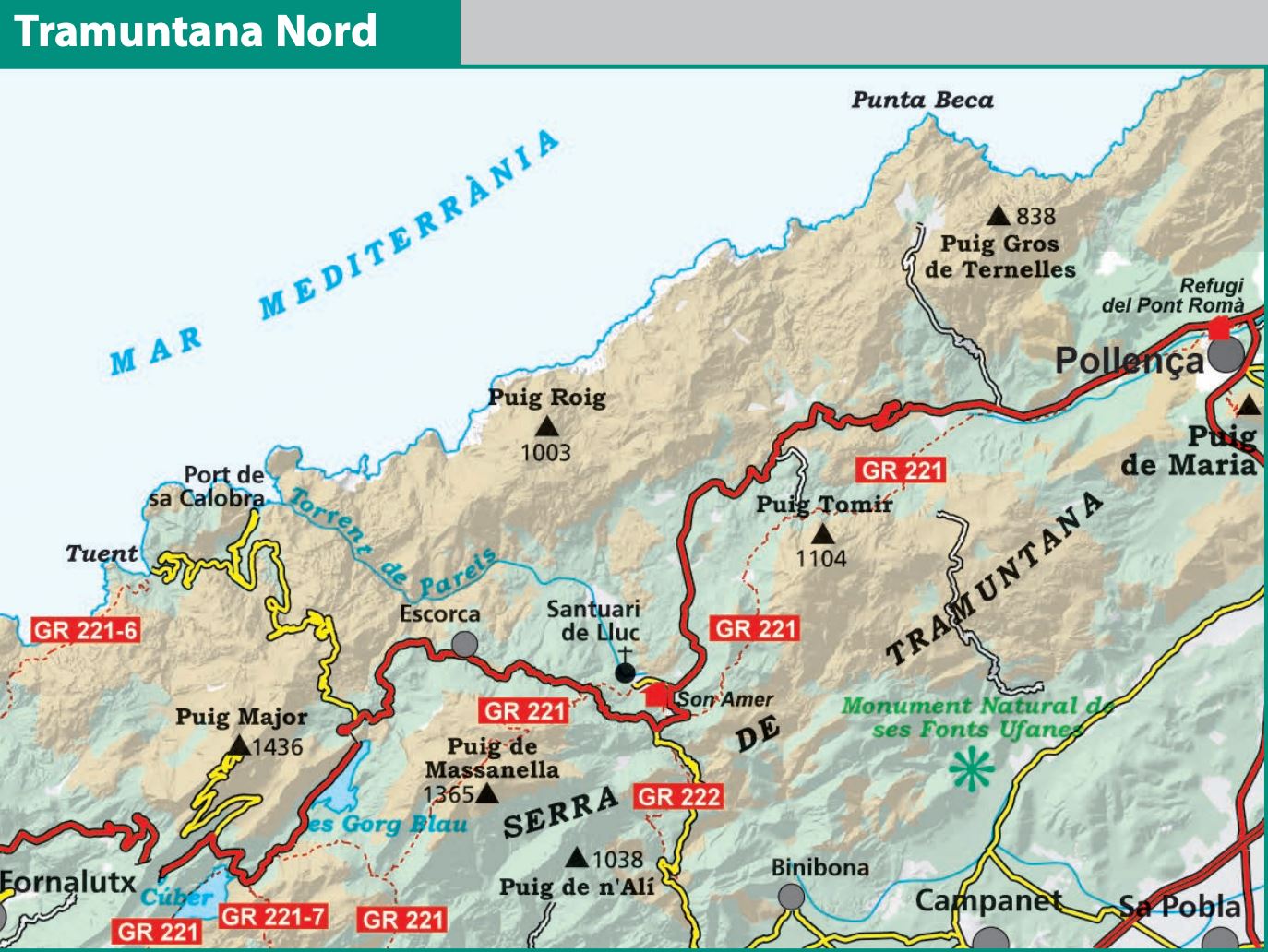 Cartes de randonnée - Tramuntana Nord (Majorque, Baléares) | Alpina carte de randonnée Editorial Alpina
