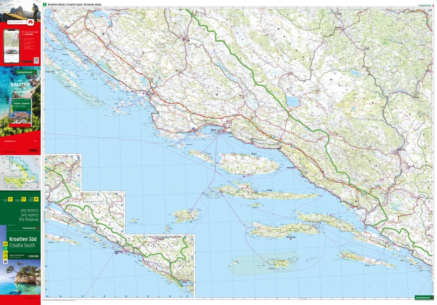 Cartes routières & cyclistes - Croatie Nord & Croatie Sud | Freytag & Berndt carte cycliste Freytag & Berndt 