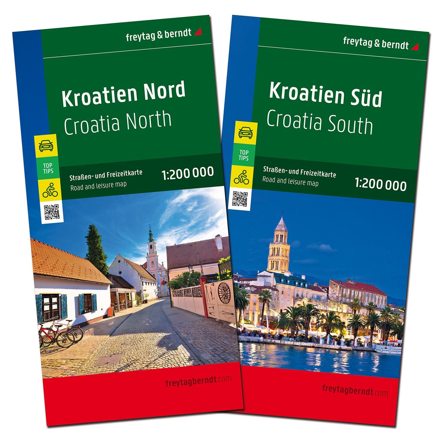 Cartes routières & cyclistes - Croatie Nord & Croatie Sud | Freytag & Berndt carte cycliste Freytag & Berndt 