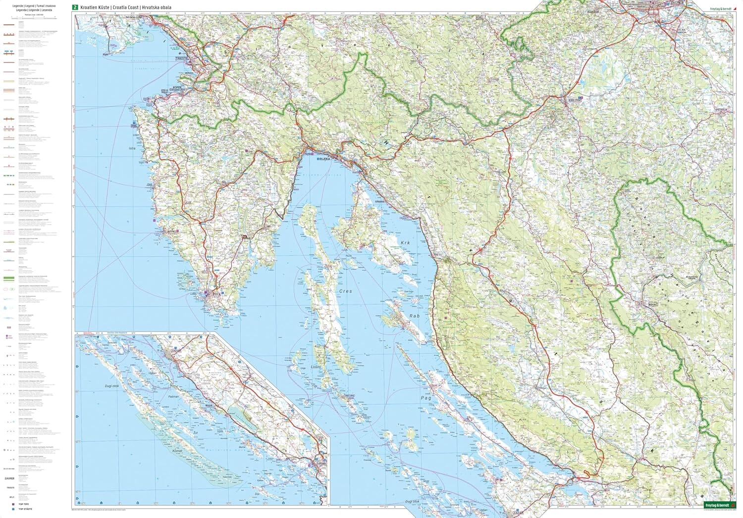 Cartes routières & cyclistes - Croatie Nord & Croatie Sud | Freytag & Berndt carte cycliste Freytag & Berndt 